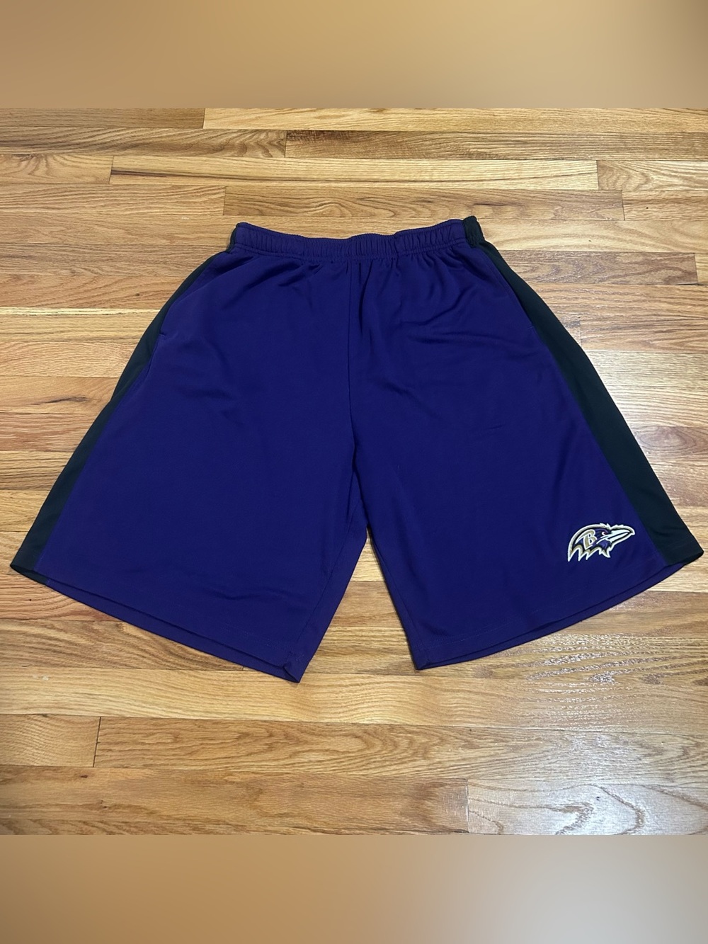 Men’s XL Baltimore Ravens Purple Black Draw String NFL Team Apparel Shorts